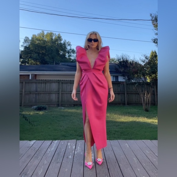 Pink midi cocktail dress, worn once - Picture 1 of 1